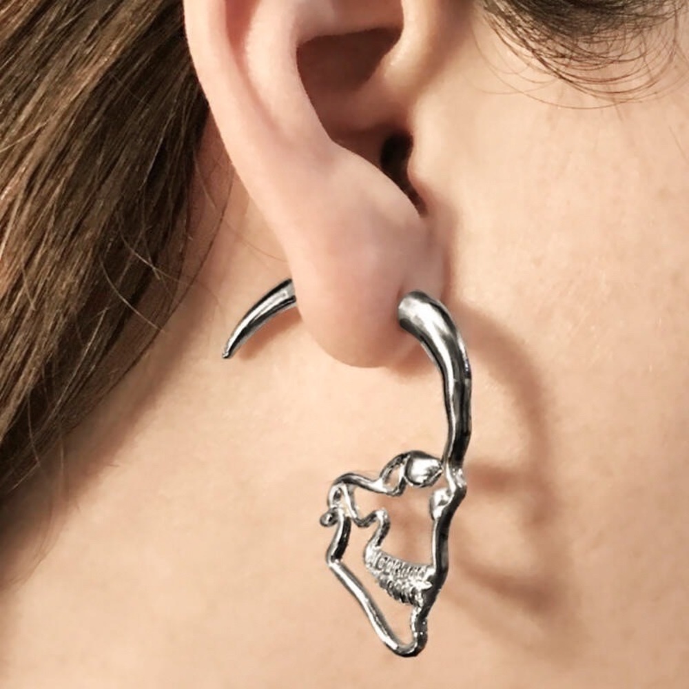 Any 3/$25! Silver Skull Earrings w/Jackets Earrings - Picture 3 of 8